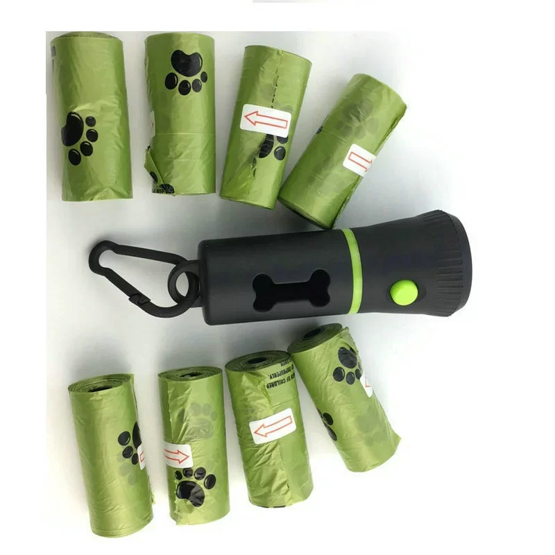 Portable Poop Bag Dispenser for Walking Dogs Eco-Friendly Sustainable with Easy Cleaning Eco-Friendly Flashlight Outdoor Hygiene
