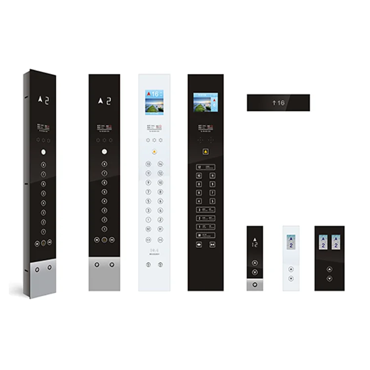 With Bottom Box White/Black Tempered Glass Material Lop Cop For Elevator