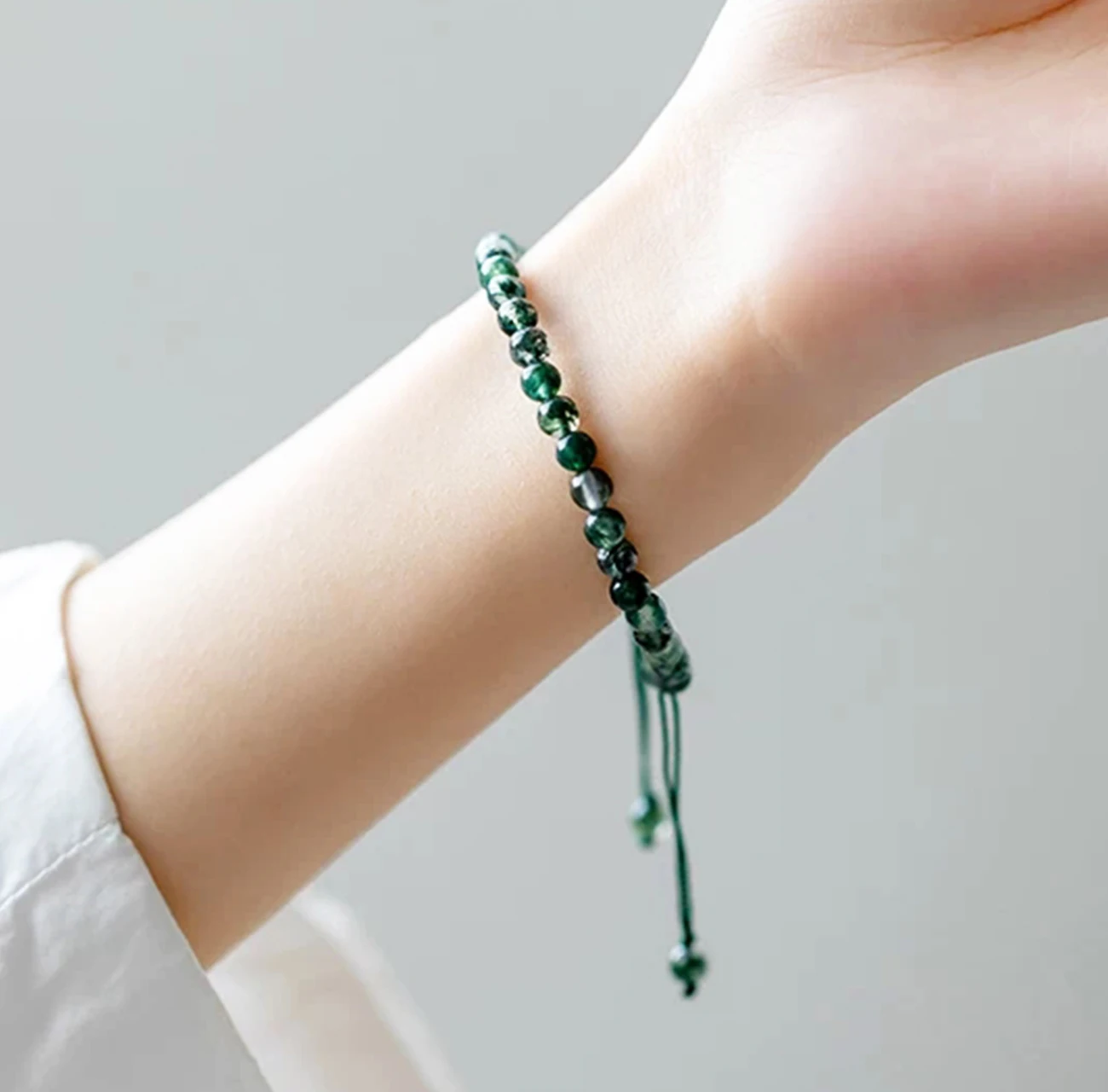 Agate 14K Gold Bead Bracelet small Retro