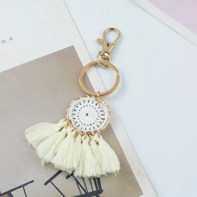 Dreamcatcher Keychain amulet Keyring Hipster Gifts tassels Key Chain Handmade Hanging rear view mirror Ornament Dream Bag Charms