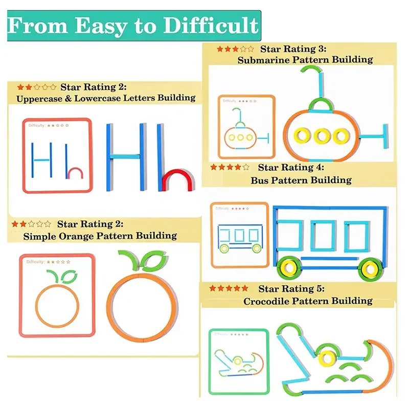Preschoolers Intelligence Development Early Learning Educational Creative Sticks Rings Puzzle Montessori Matching Puzzle Toys