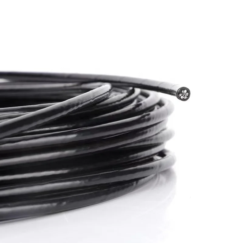 Factory wholesale gym cable coated black PU steel wire rope both side with eyelet terminal  for safety