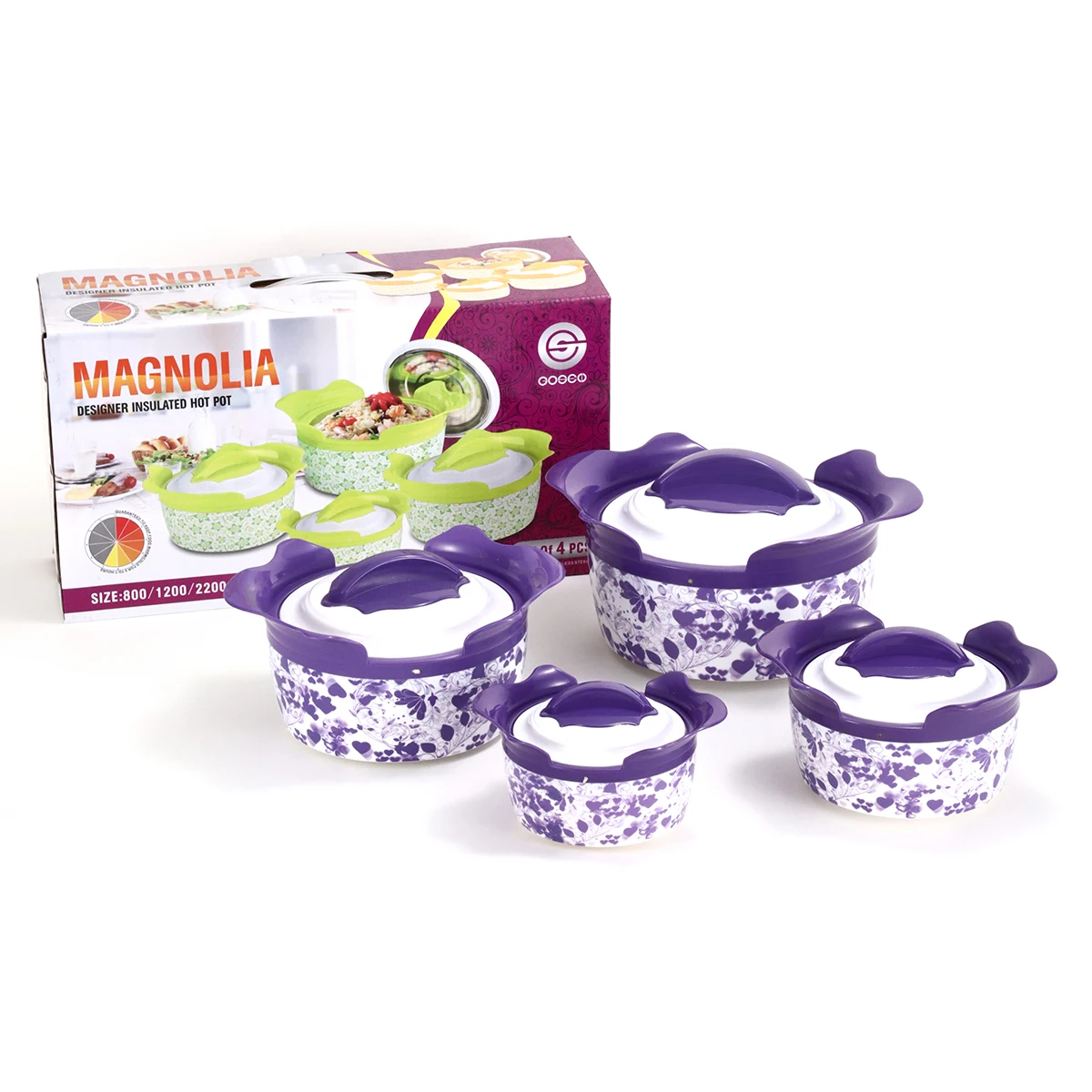 Coloful Stainless Steel 4Pcs Set Casserole Thermal Insulated Bowl with Lid Insulated Casserole Hot Pot