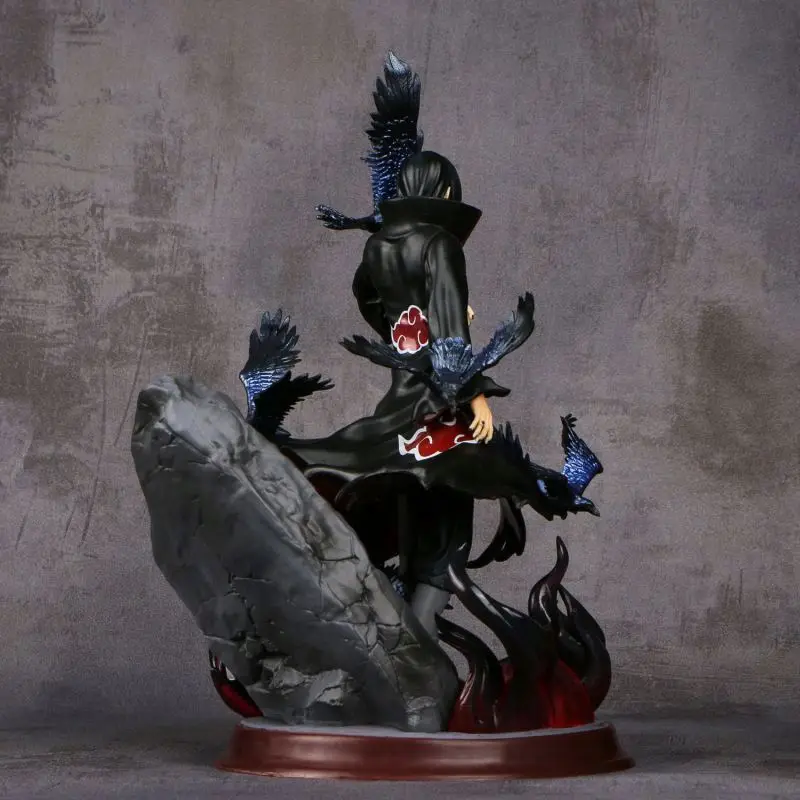 Hottest Cartoon Anime Akatsuki Uchiha Itachi Crow Statue Model PVC Action Figure Desktop Ornament