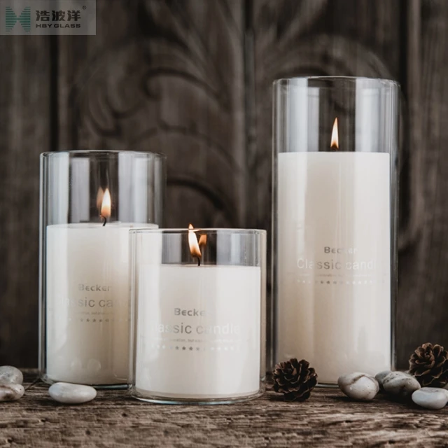  220ML High Borosilicate Candle Glass Jar Clear Empty with