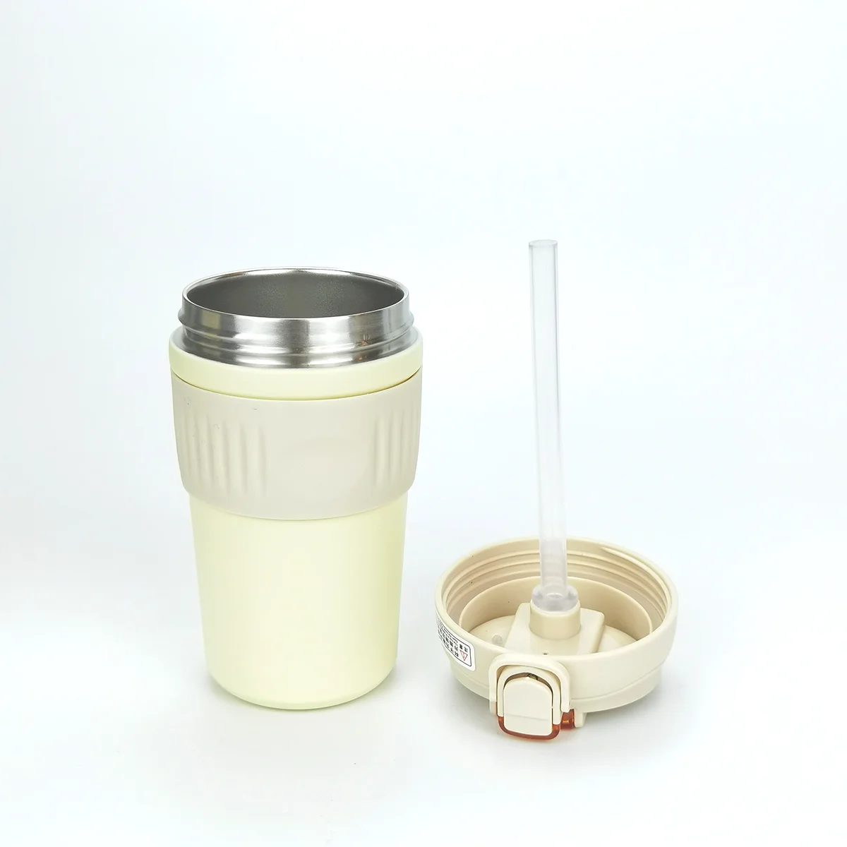 Korean Japanese Style 8/18 Stainless Steel Insulated Coffee Cup Leakproof 350ml/500ml Coffee Tumbler Mug with Straw & Rubber