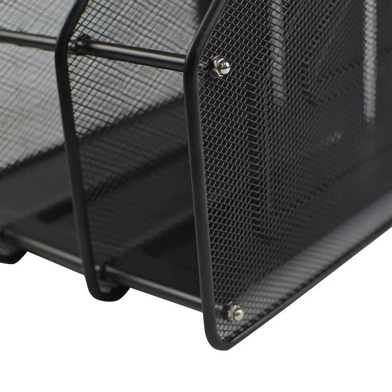 Assemble Three-layer metal mesh vertical file rack Office iron file storage magazine racks