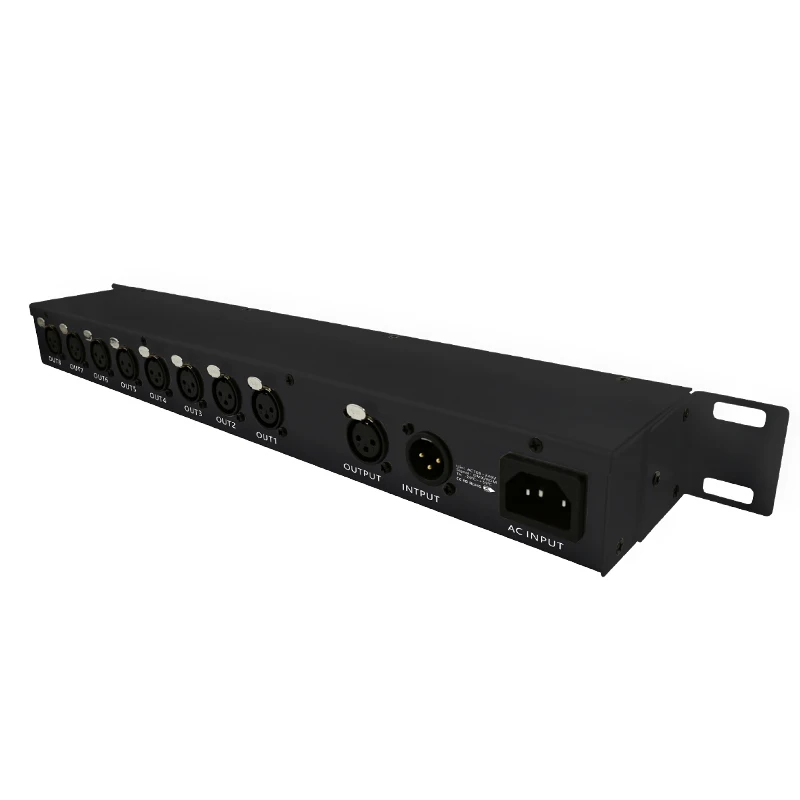 BC-818 AC85-265V 8 Way Dmx Splitter 8 channel dmx amplifier 8 Port Dmx Splitter
