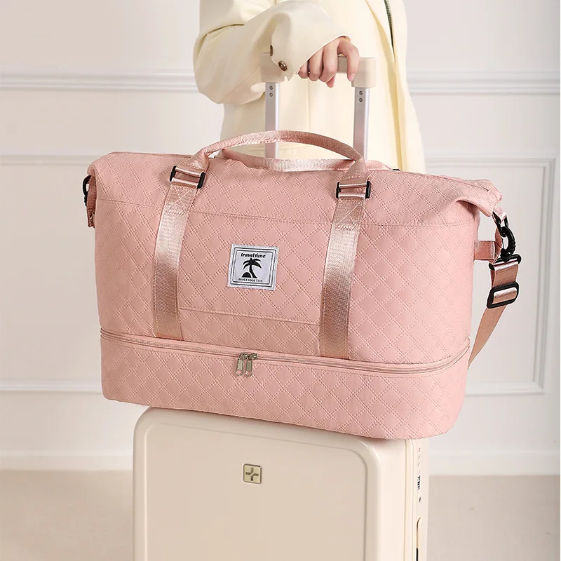 Large Capacity Travel Clothes Shoes Separation Storage Bag Sports Gym Single Shoulder Bag Organizer Bag with Handle