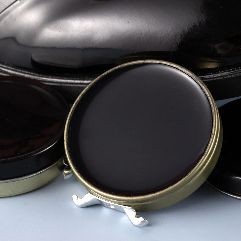 2024 OEM Multiple Sizes Round Metal Solid Shoe Wax Black Brown Iron Storage tank  Box for Shoe Polish