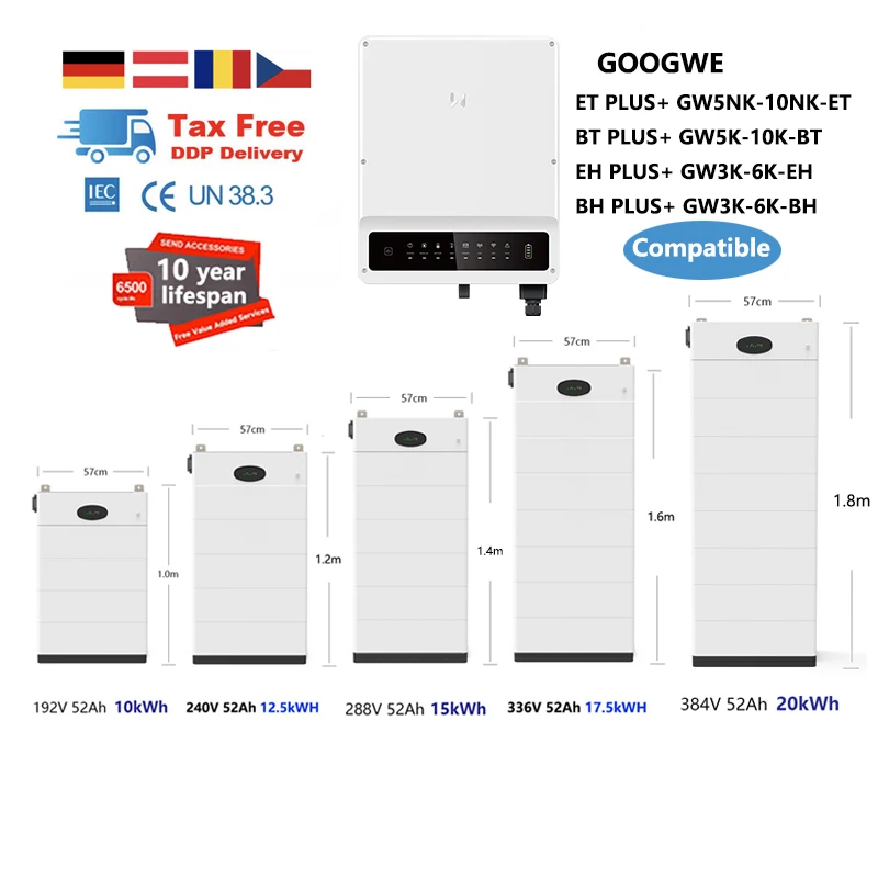 Free OEM 400V B-Box HV Byd Hvs High Voltage Battery Lifepo4 Akku Batteriespeich force 10kWh 15kWh 20kWh Solar Battery For Goodwe