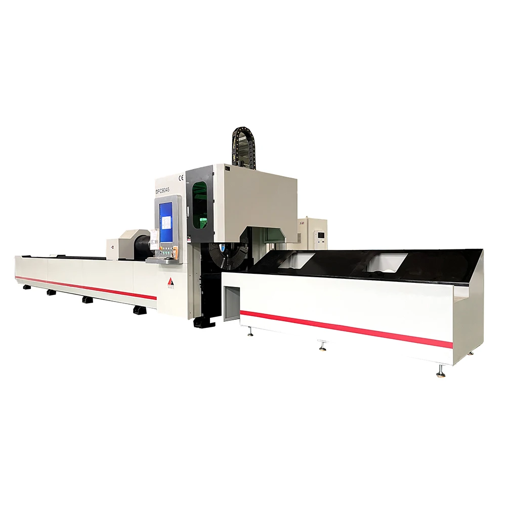 High Speed Metal Steel Iron Pipe Laser Cutter H Beam 6m 8m 2kw 3kw 4kw Automatic Loading Three Chuck Tube Cutting Machine