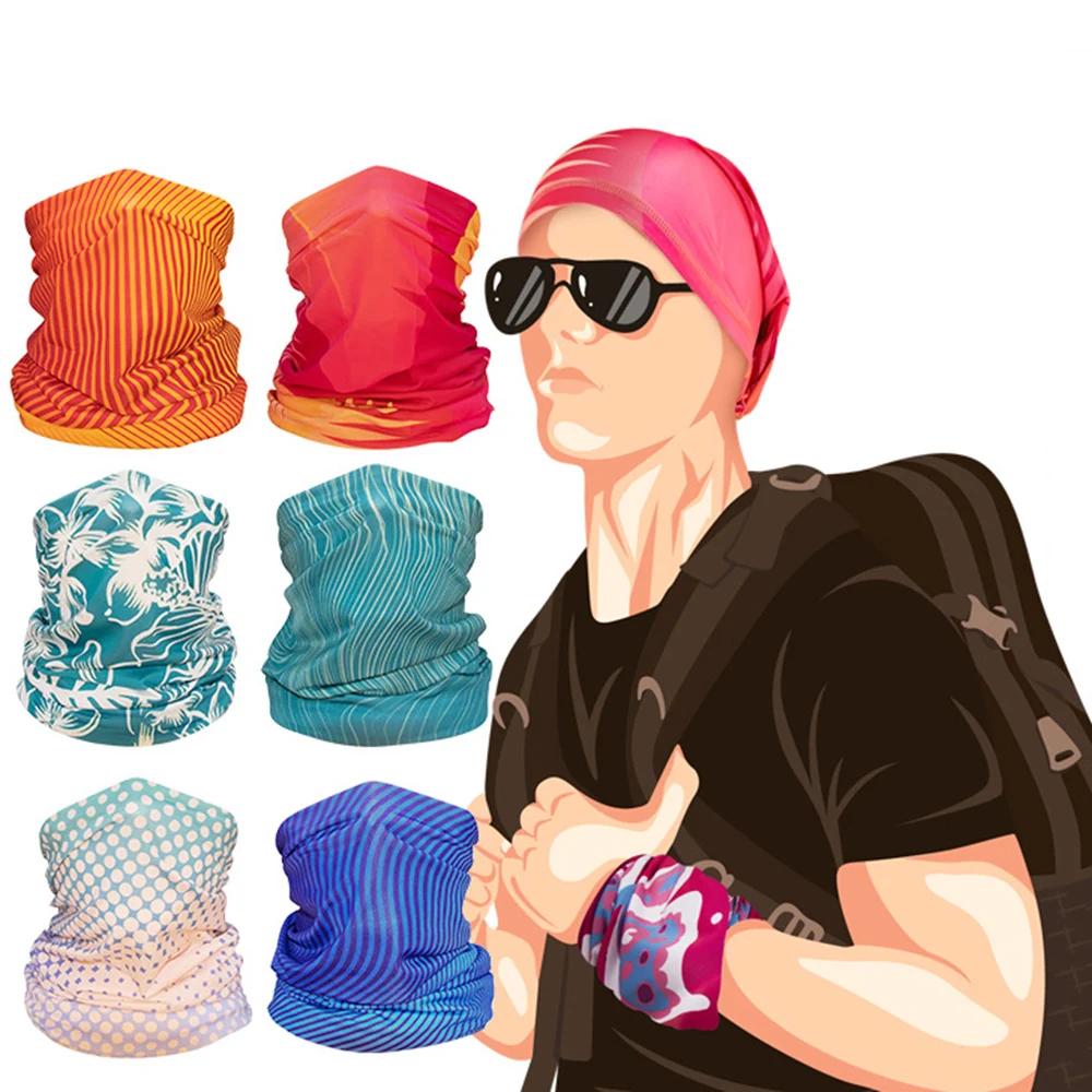 Upf 50+ Custom UV Protection Moisture Wicking Ice Silk Multifunctional Seamless Tube Fishing Neck Gaiter Head Scarf Bandanas