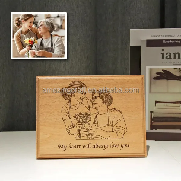 Wooden Cremation Ashes Urns for Loved One Memory Box Caskets with Photo Frame