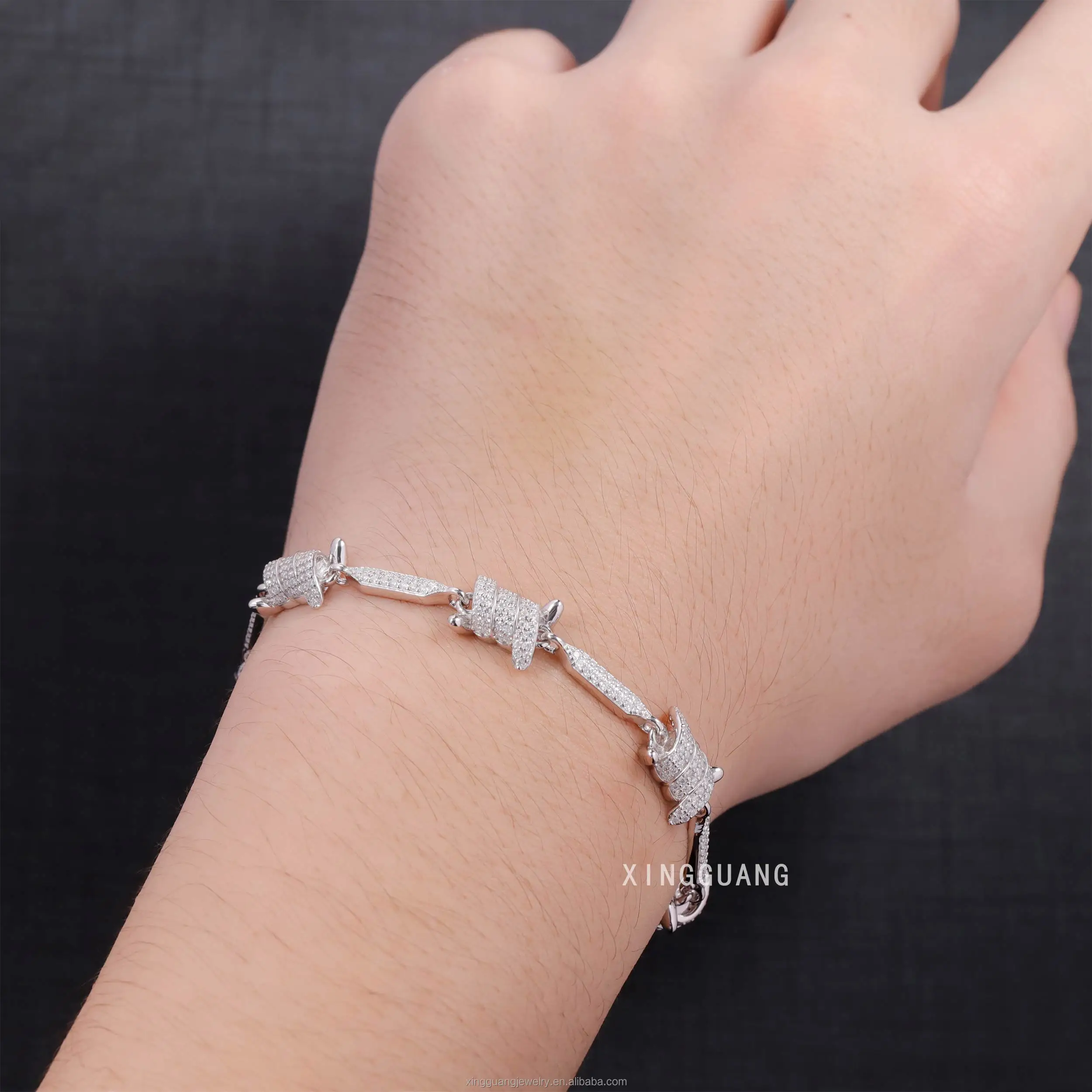 Pass Diamond Test Hip Hop Jewelry Cuban Bracelet S925 Silver With Moissanite GRA Certificate for Women Girl Moissanite Bracelet