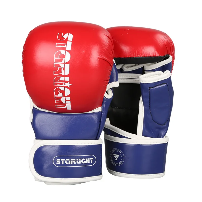 Durable Guantes Mma Gloves Customizable Leather sparring mma ufc Half finger Grappling gloves
