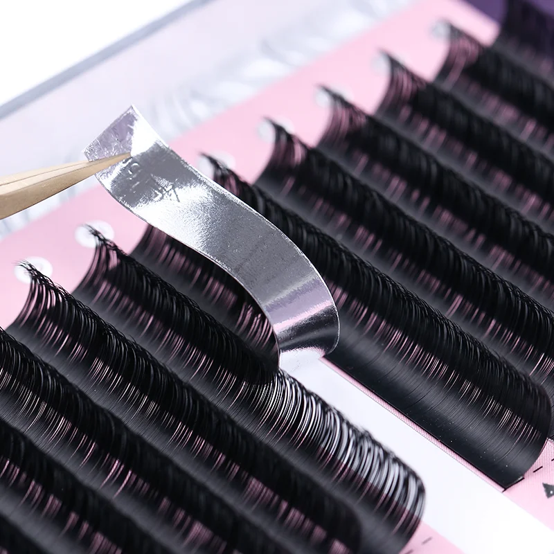 cashmere 10mm 18mm silk individualsilk easy fan eyelash extensions black and brown trays 16 rows