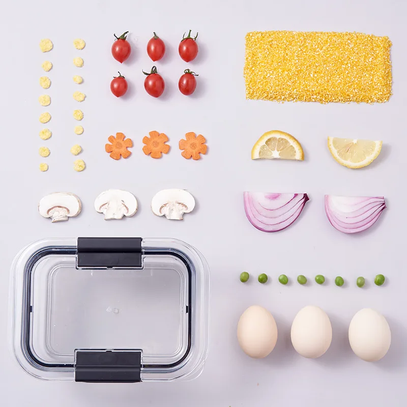 Airtight Pantry Organization Clear Plastic BPA Free Fridge Food Storage Container with Lid