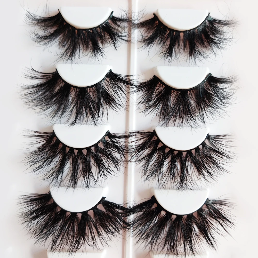 25mm Dramatic False Eyelashes Acrylic Lash Case Lashes Clear Eyelash Case Plastic Lashes Case with Customized Logo Hand Made Fur