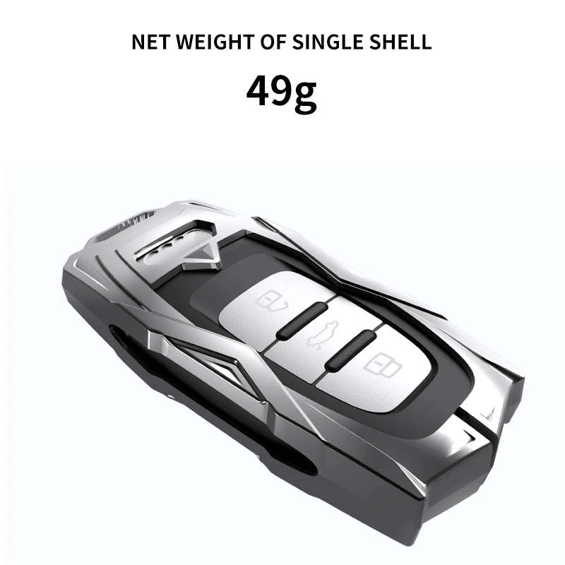 For Audi Key Fob Cover Case Premium Soft Metal Protection Shell Compatible with Car key