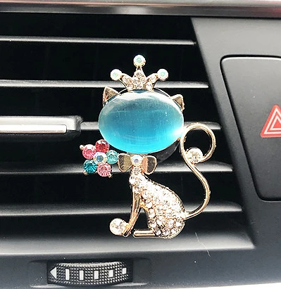 Cute Crown Jewel Fox Car Inter Decoration Air Freshener Aromatherapy Vent Clip Luxury Custom