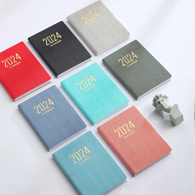 January to December Time Management 7.8X10.6CM A7 Daily Organizer Notebook Soft Cover 2024 Pocket Planner