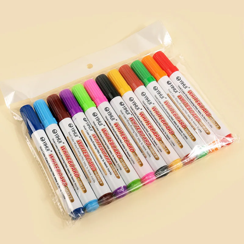 12colors Non-Toxic Wholesale Alcohol whiteboard Marker Pen Set With Board Eraser Best custom Whiteboard Marker Pen
