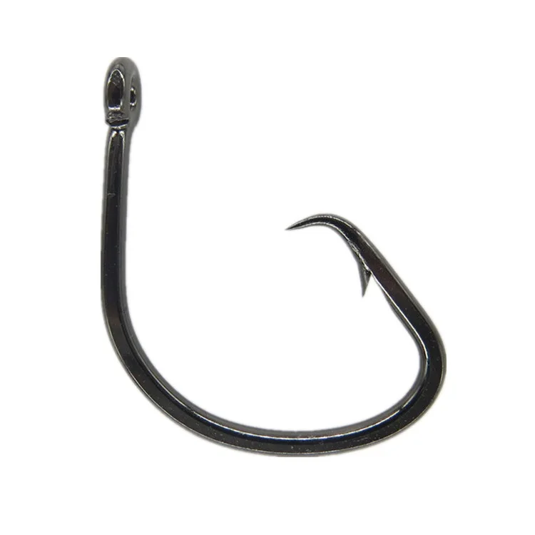 Mutsu black nickel high carbon steel circle fishing hooks