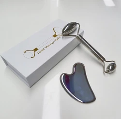 Hot Selling OEM High Quality Private Label Gua Sha Set Jade Roller for Face Skin Facial Care Natual Rose Quartz Customized Logo
