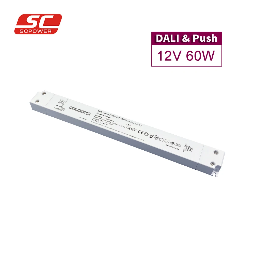SC 12V 5A 24V 2.5A 60W Constant Voltage Power Supply DALI Push LED Driver