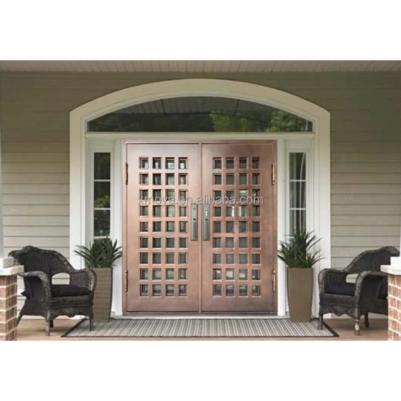 luxurious decorative metal custom steel security door exterior front double door security steel doors for houses