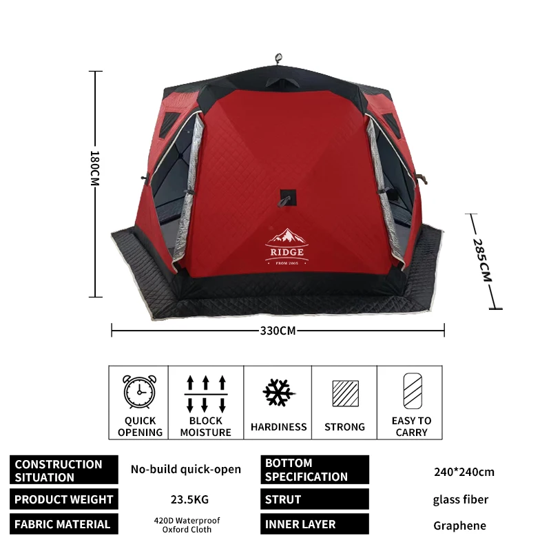 Flip Over House Camping Bed 2.5M Of Cotton And Extra Thick Winter Sun Tent Fashionable Beach Fishing Umbrella Tent