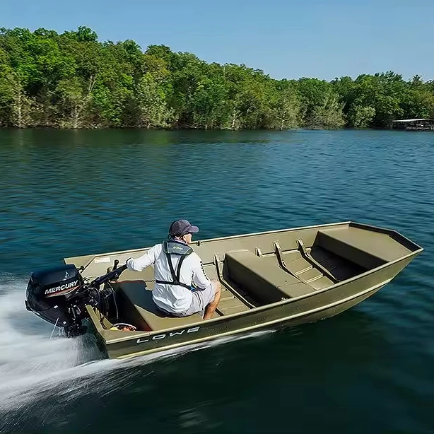 Kinocean Aluminum Boat Jon Boat Double Hull Boat Yacht with Outboard Engine