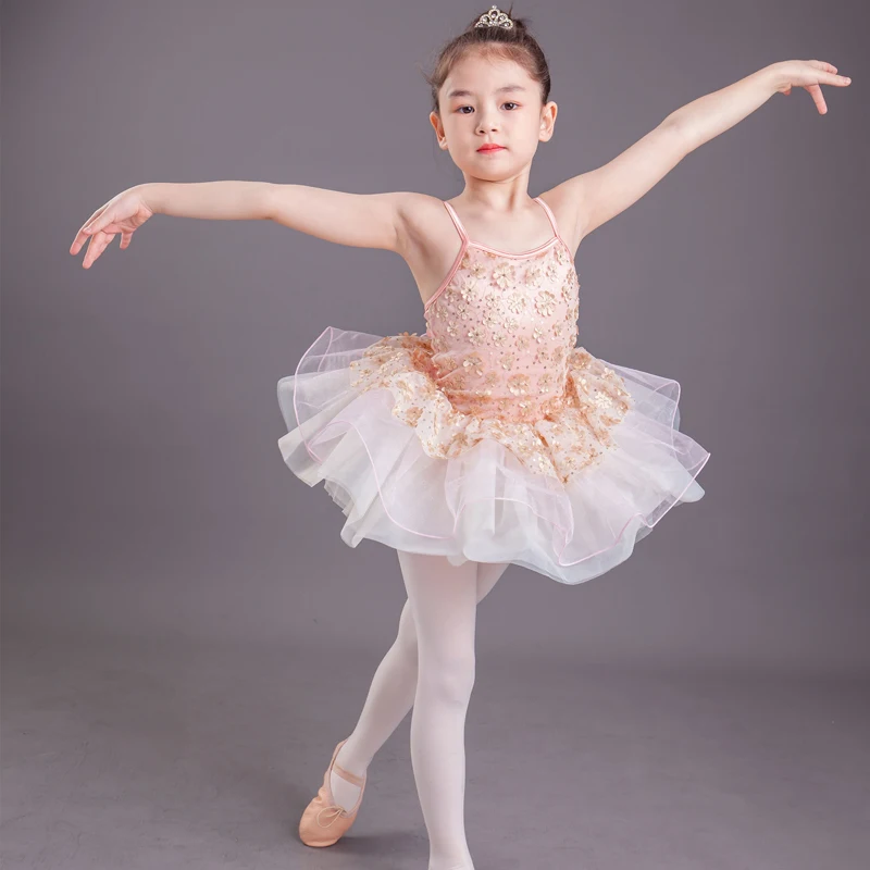 Girls dance dress Kids Circus Clown Costume Outfit Sleeveless Flower Tutu Dress tutu dress dance costume