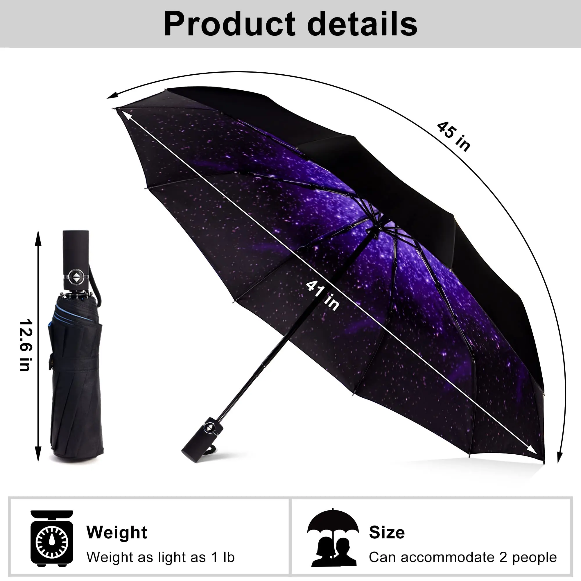 Manufacturer luxury stronger windproof automatic 23 inch small 3 folding umbrella custom logo printing portable travel umbrella