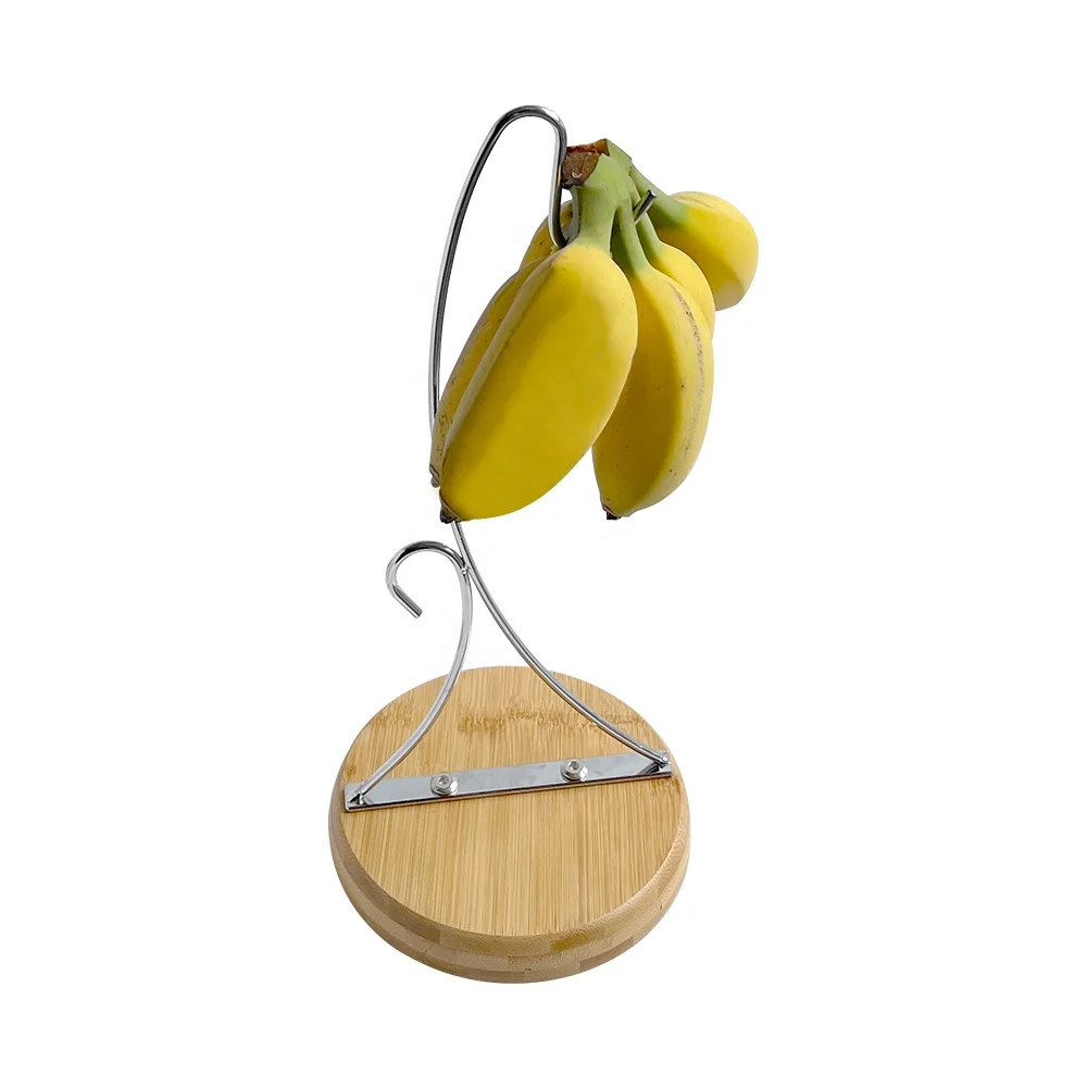 Factory New Chrome Countertop Table Rack Bamboo Holder Hook Tree Stand Banana Hanger Display Stand For Home Restaurant Hotel