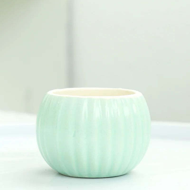 High Value Five Colors Optional Minimalist Style Customized Logo Acceptable Ceramic Flower Pot