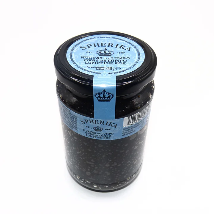 Black Spherika 340G Glass Jar 84% Lumpfish Roes Spanish Typical Slightly Salty Lumpfish Small Roes For Salads And Canapes