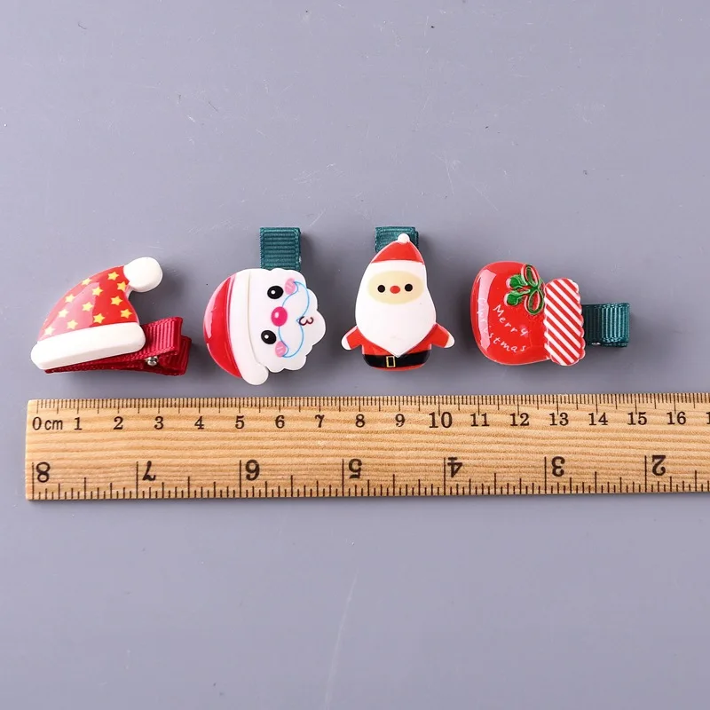 Hot-sell Cute Mini Christmas Acrylic Headwear Hair Clip For Kids Children Christmas Hair Accessories