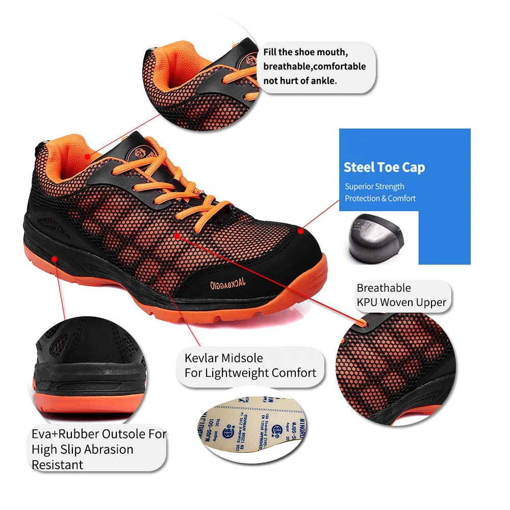 Safety Shoes KPU Breathable Lightweight Sports Brand Work Shoes