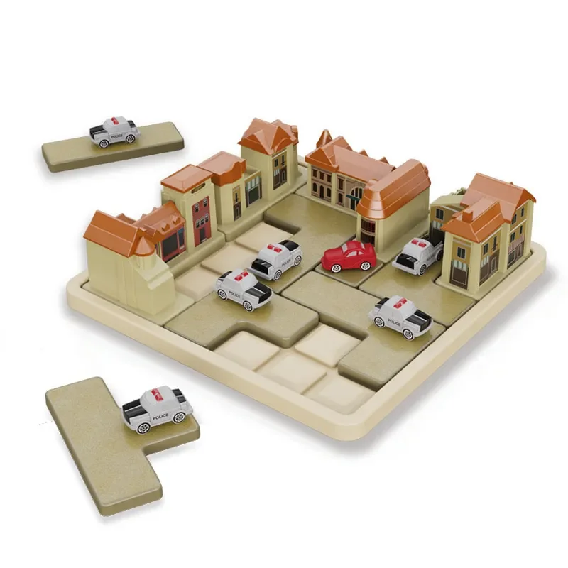 Early educational toys police catch thief training road block children puzzle board interactive board games for kids