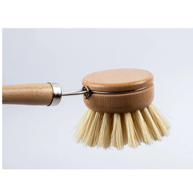 Manufacture Beech Wood Handle Natural Tampico Wood Dish Brush