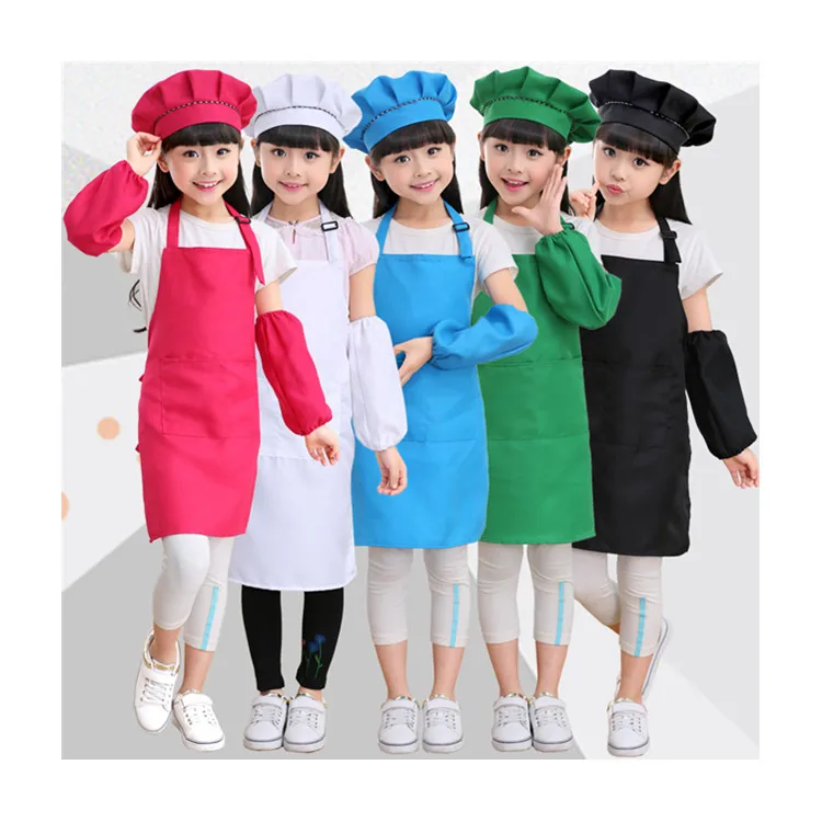 Amazon Supplier Direct Colorful Apron Bib Baby Comfortable ECO Friendly Kids Baking Set With Apron Custom Kids Apron Chef Hat