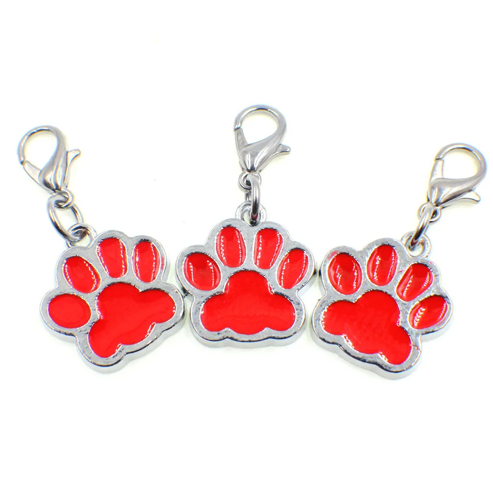 Cheap Price Hot Sale Pet Dog Pendant Customized Paw Design Soft Enamel Painted Iron Metal Keychain
