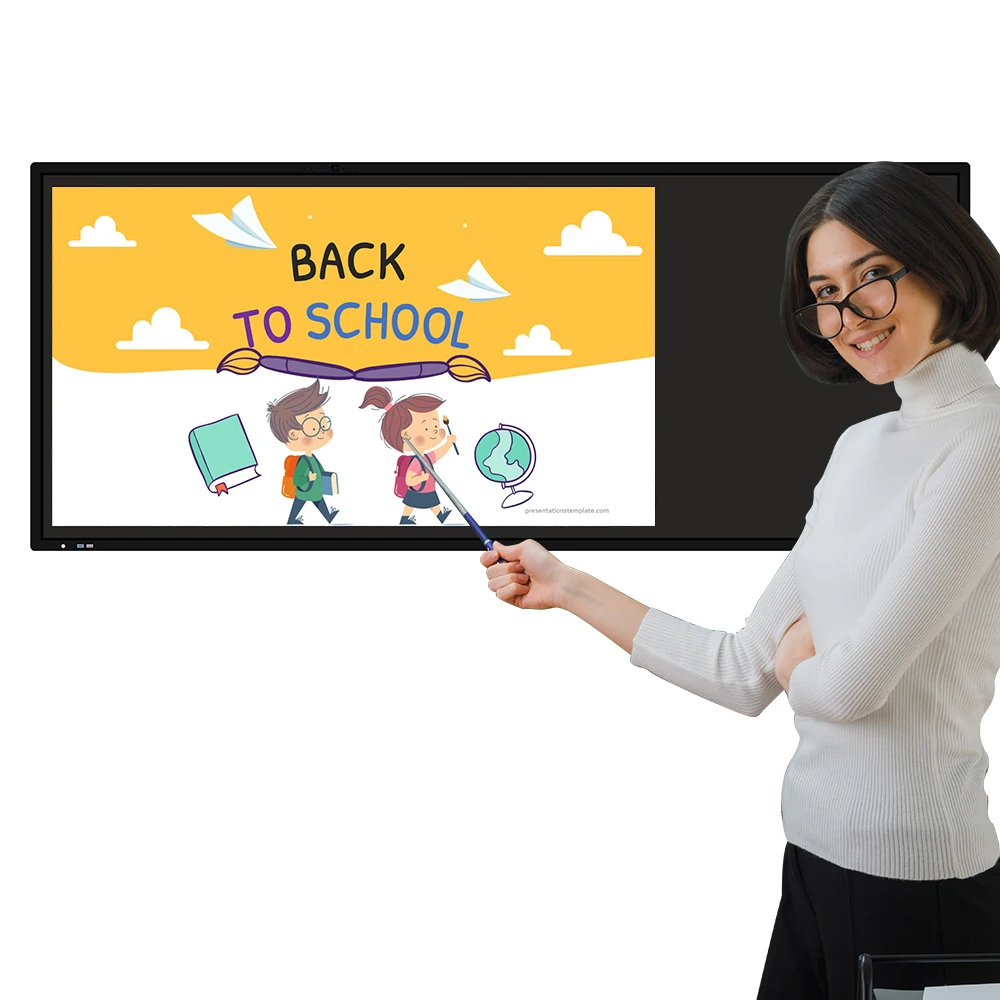 77 94 Inch Smart Touch Screen Blackboard Interactive Flat Panel Dual OS IR Education for School University
