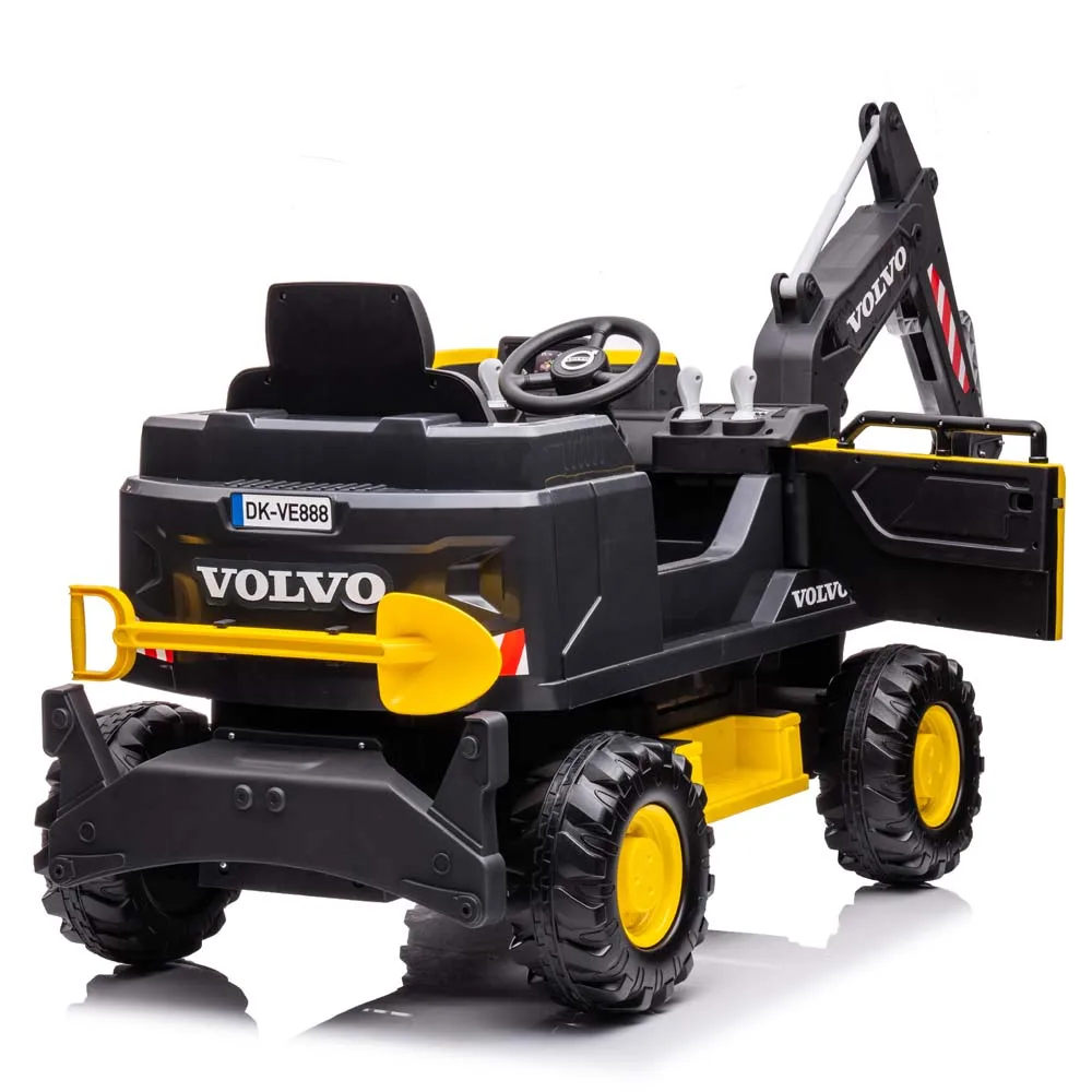 Unisex Volvo Excavator Kids Ride-on Car Plastic PP Toy Remote MP3 Function Pedal Four Two 2-4 Years Licensed EN71 Certified