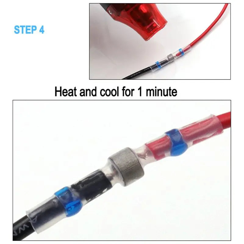 
100pcs Heat Shrink Butt Crimp Connector Waterproof Solder Seal Terminals Sleeve 