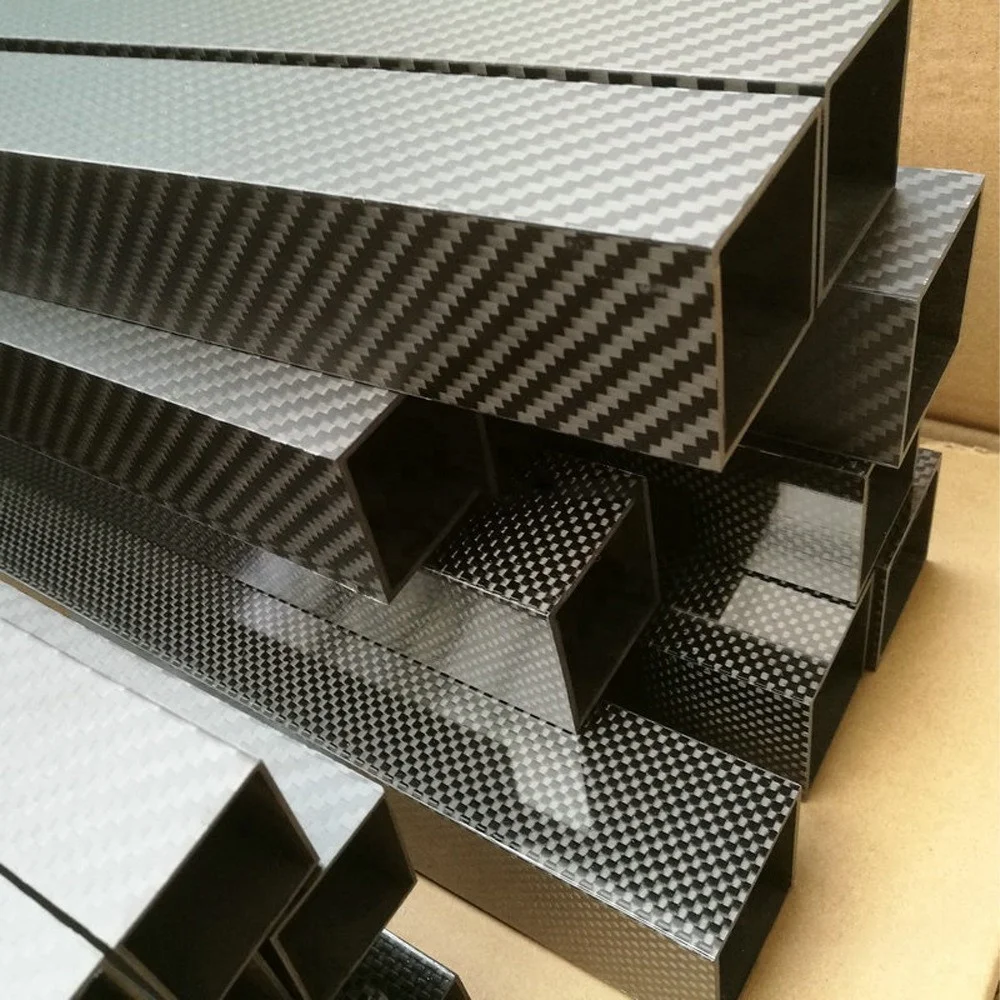 20x20x18mm, L458mm Carbon Fiber Square Tube with Custom Holes