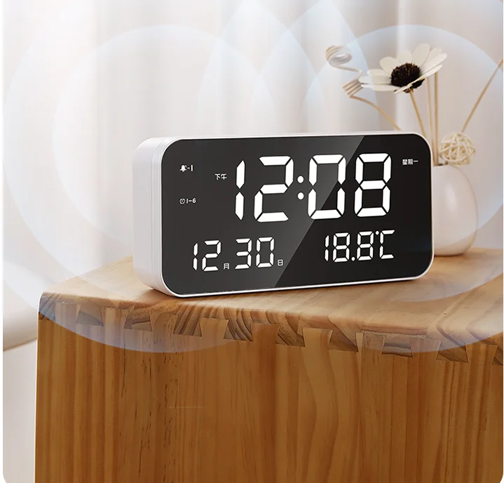 wall  Alarm Clock With Temperature Reveil Watch USB Electronic Table Clocks