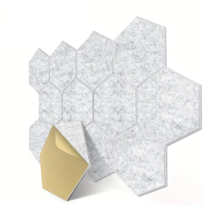 Self-adhesive Hexagon Polyester Fiber Sound-Absorbing Panel Felt Sound Proof Wall Panels Acoustic Panels